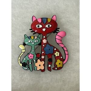Cute Whimsical Kitty Brooch.